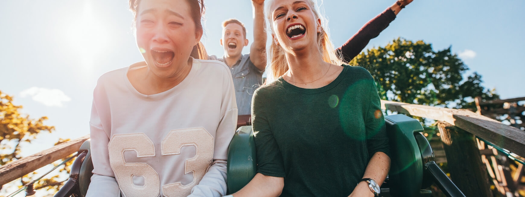 People in a theme park